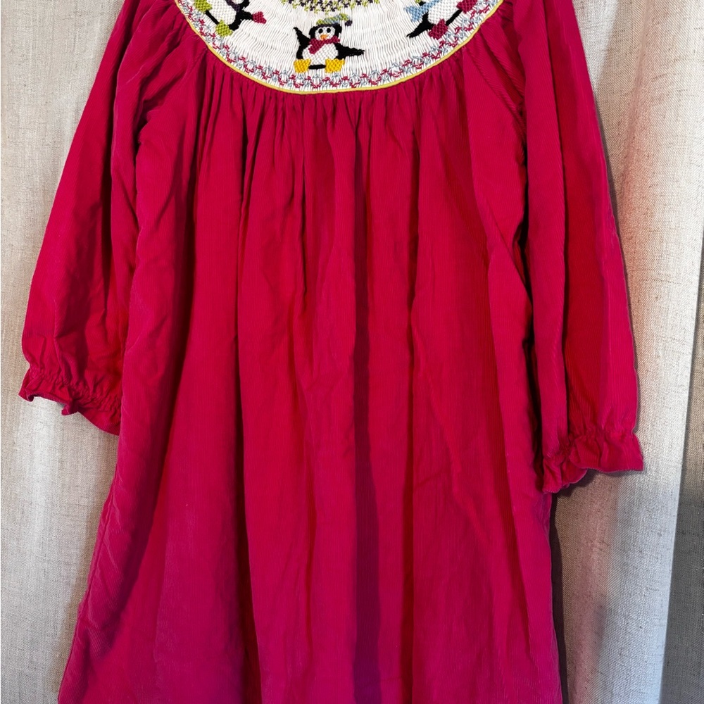3T hot pink smocked penguins dress